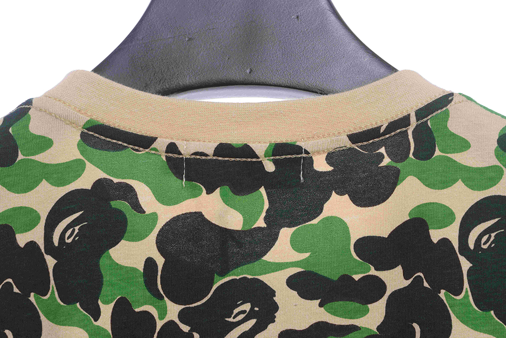 BAPE army green camouflage print short sleeves