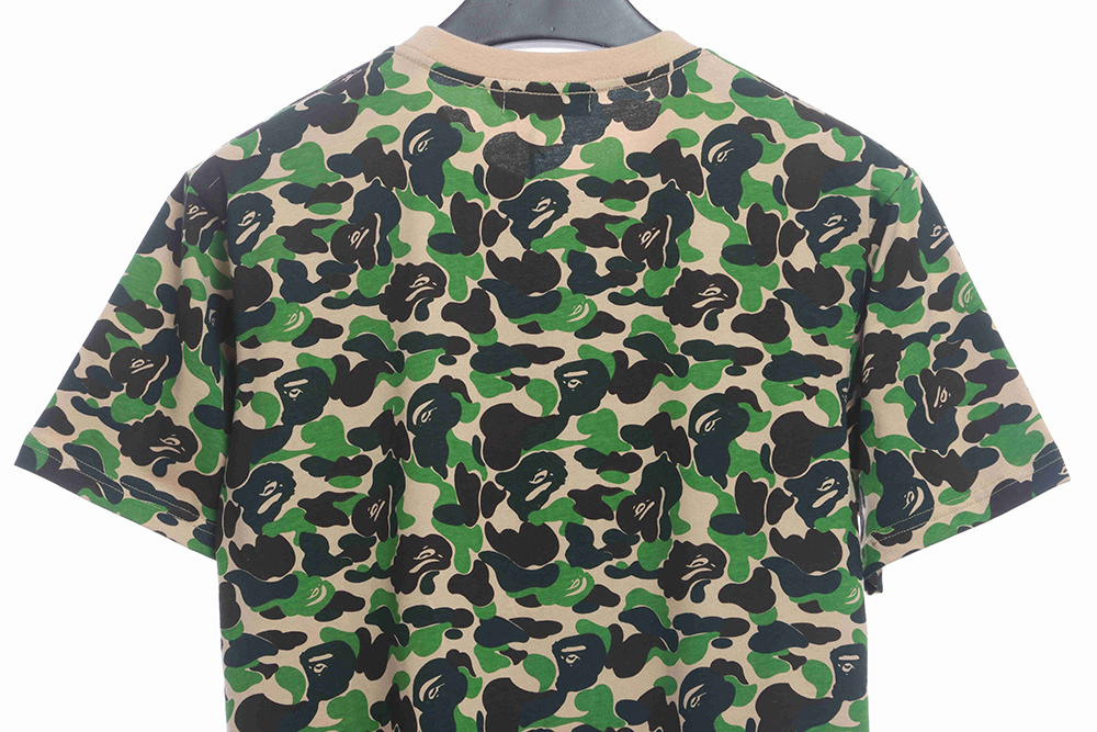 BAPE army green camouflage print short sleeves
