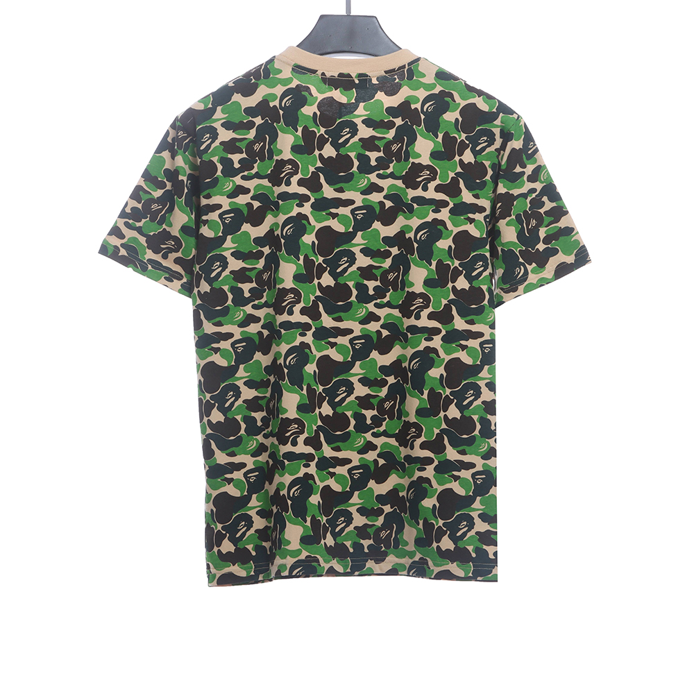 BAPE army green camouflage print short sleeves