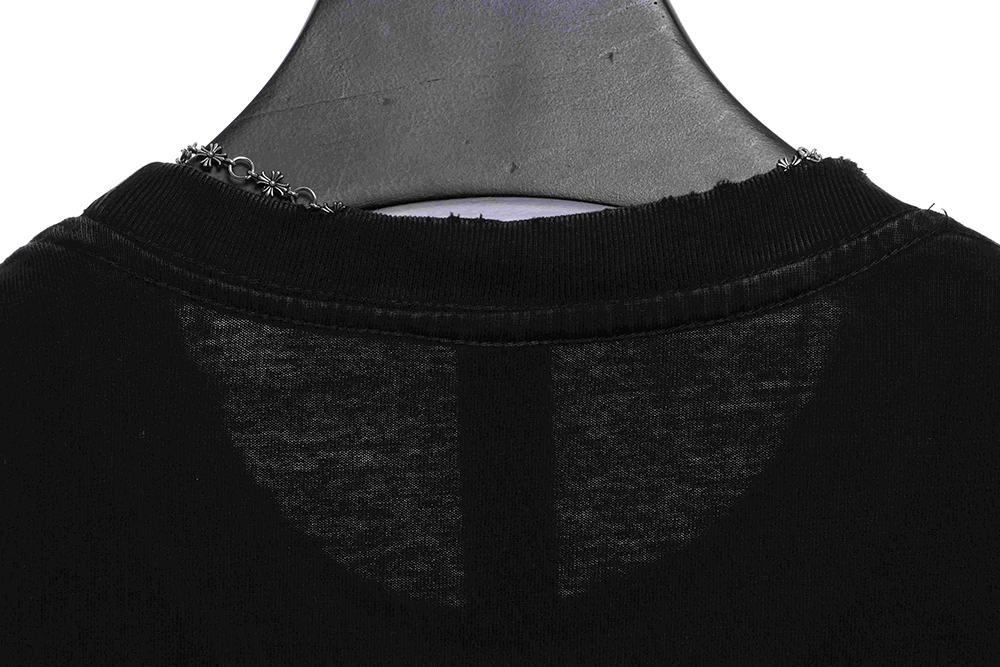 Chro heart horseshoe ironed diamond necklace washed short sleeves