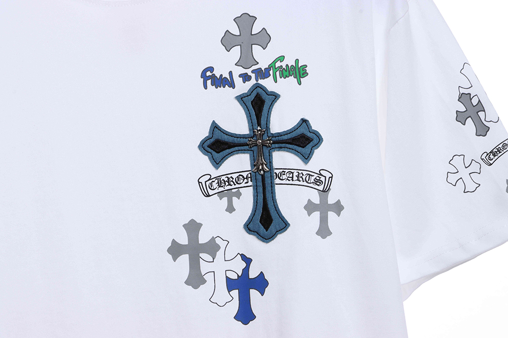 Cro Heart Neckline Sanskrit Cross Patch Short Sleeves