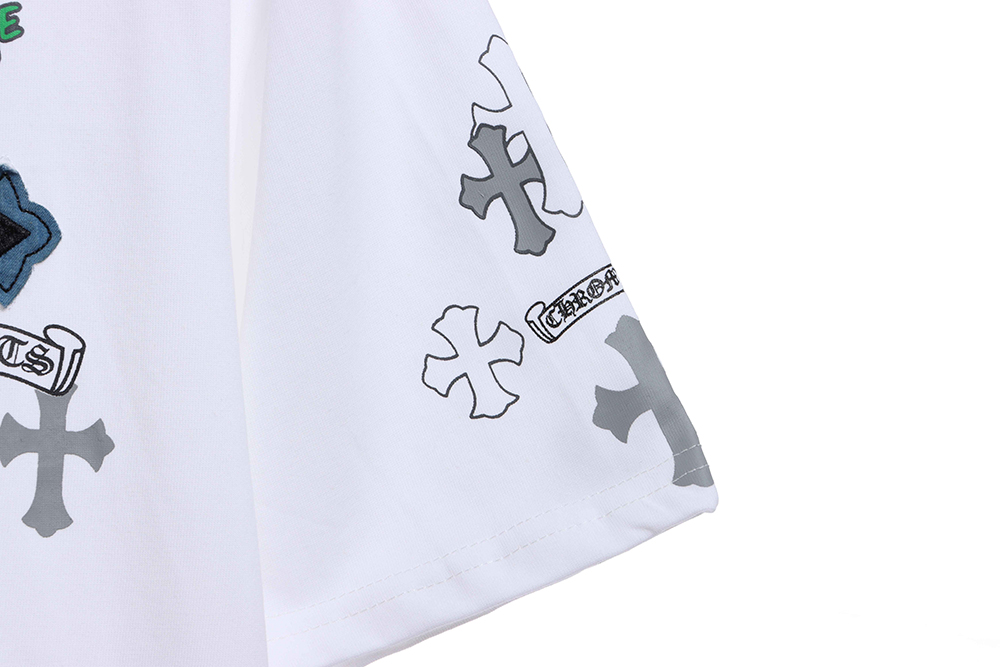Cro Heart Neckline Sanskrit Cross Patch Short Sleeves