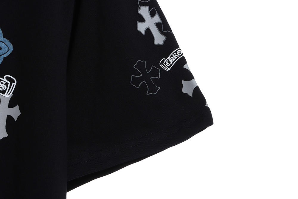 Cro Heart Neckline Sanskrit Cross Patch Short Sleeve TSK1