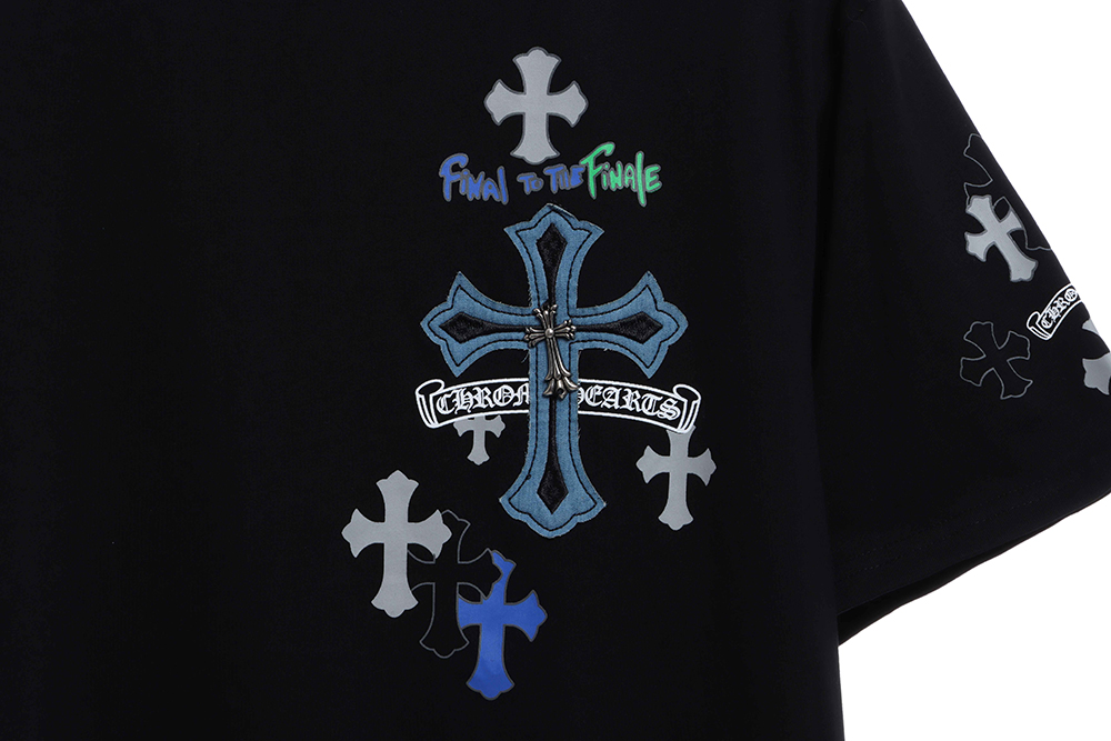 Cro Heart Neckline Sanskrit Cross Patch Short Sleeve TSK1