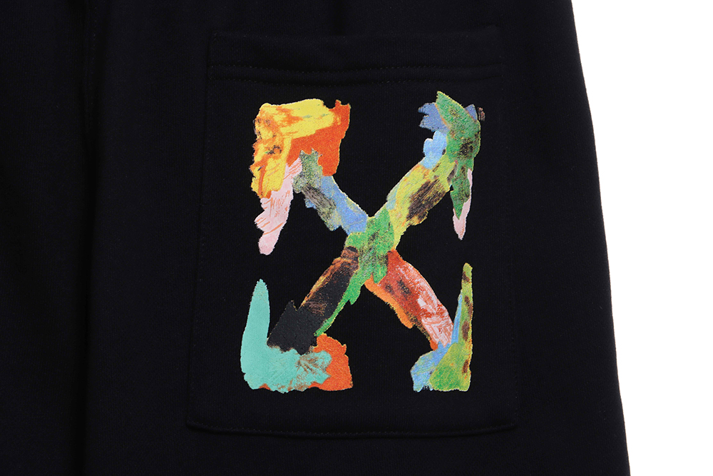 OW ink hand-painted color graffiti arrow shorts TSK1