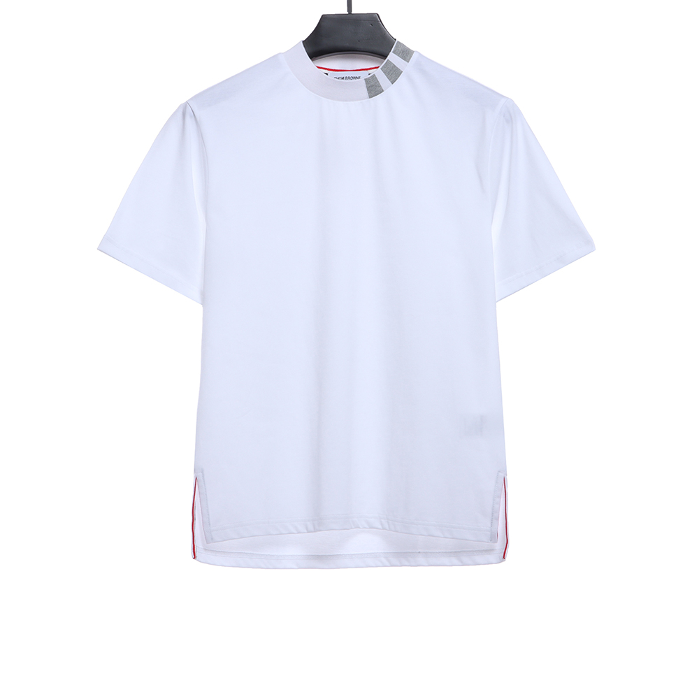 TB neckline striped jacquard short sleeves