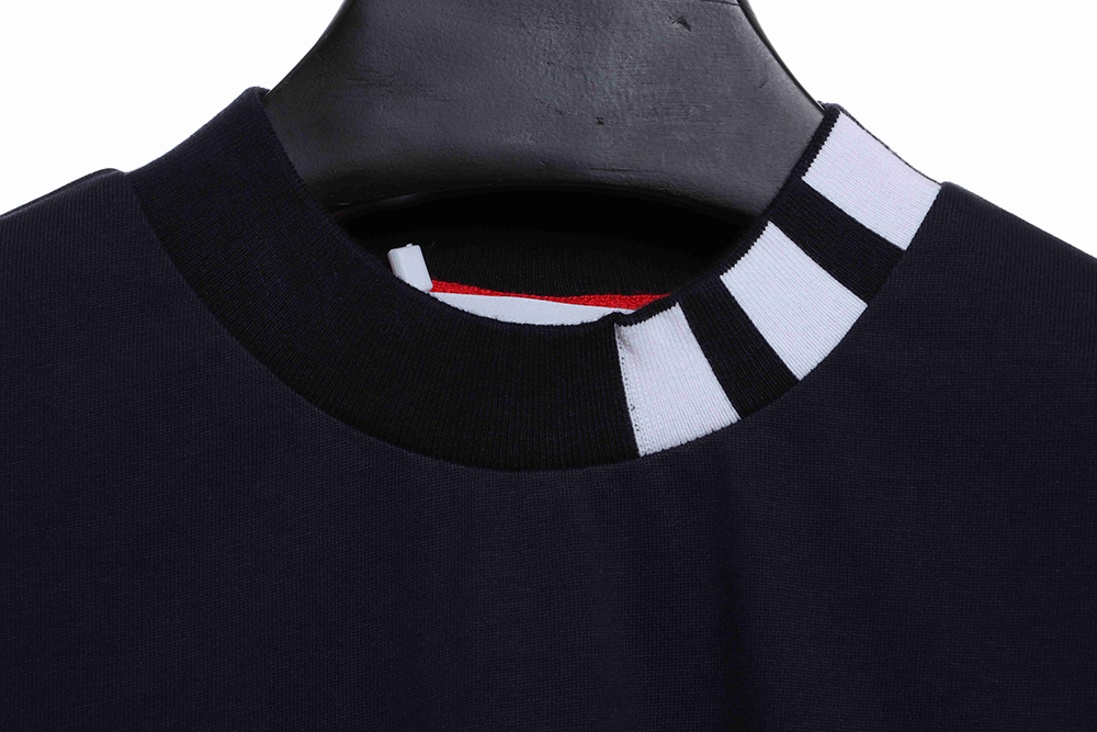 TB Neckline Striped Jacquard Short Sleeve TSK2