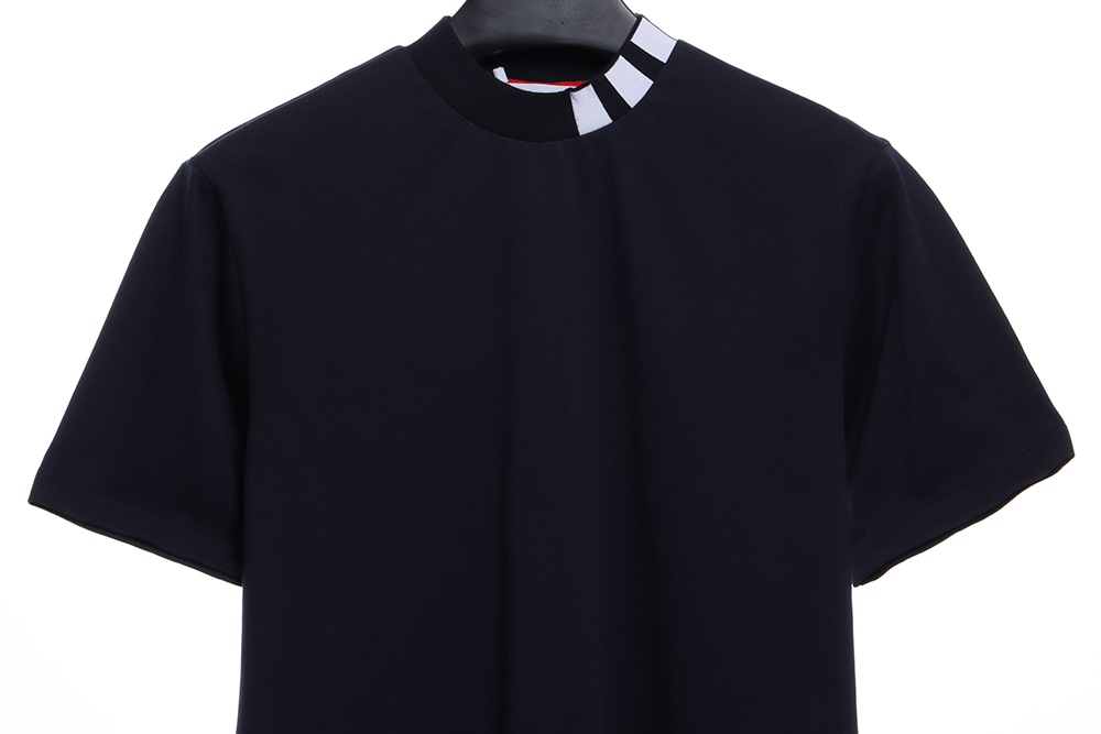 TB Neckline Striped Jacquard Short Sleeve TSK2