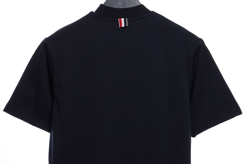 TB Neckline Striped Jacquard Short Sleeve TSK2