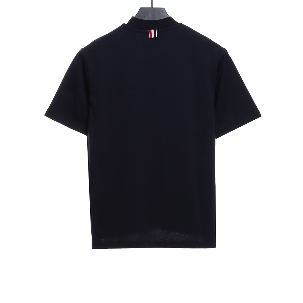 TB Neckline Striped Jacquard Short Sleeve TSK2