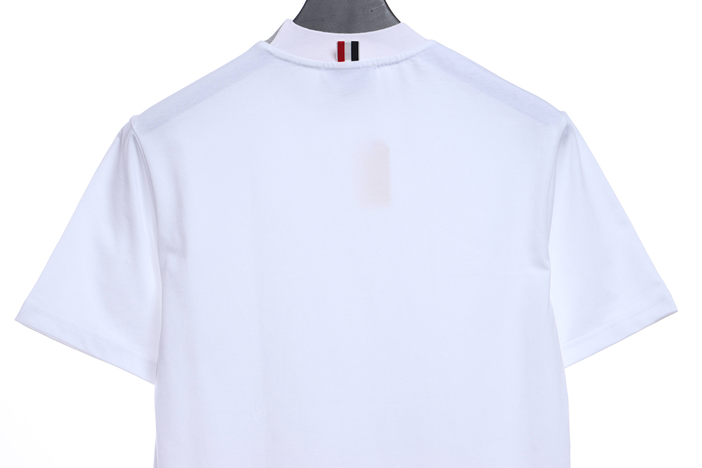 TB neckline striped jacquard short sleeves