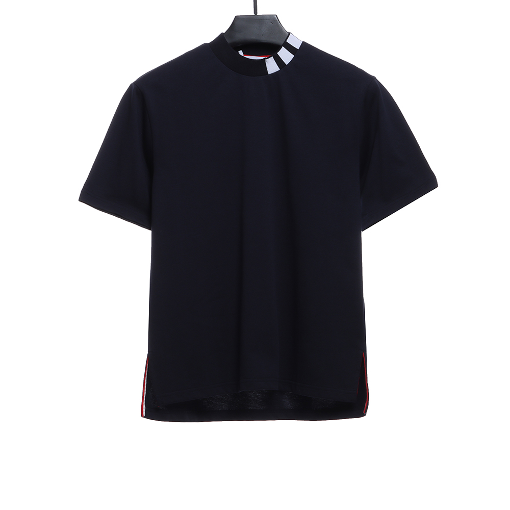 TB Neckline Striped Jacquard Short Sleeve TSK2