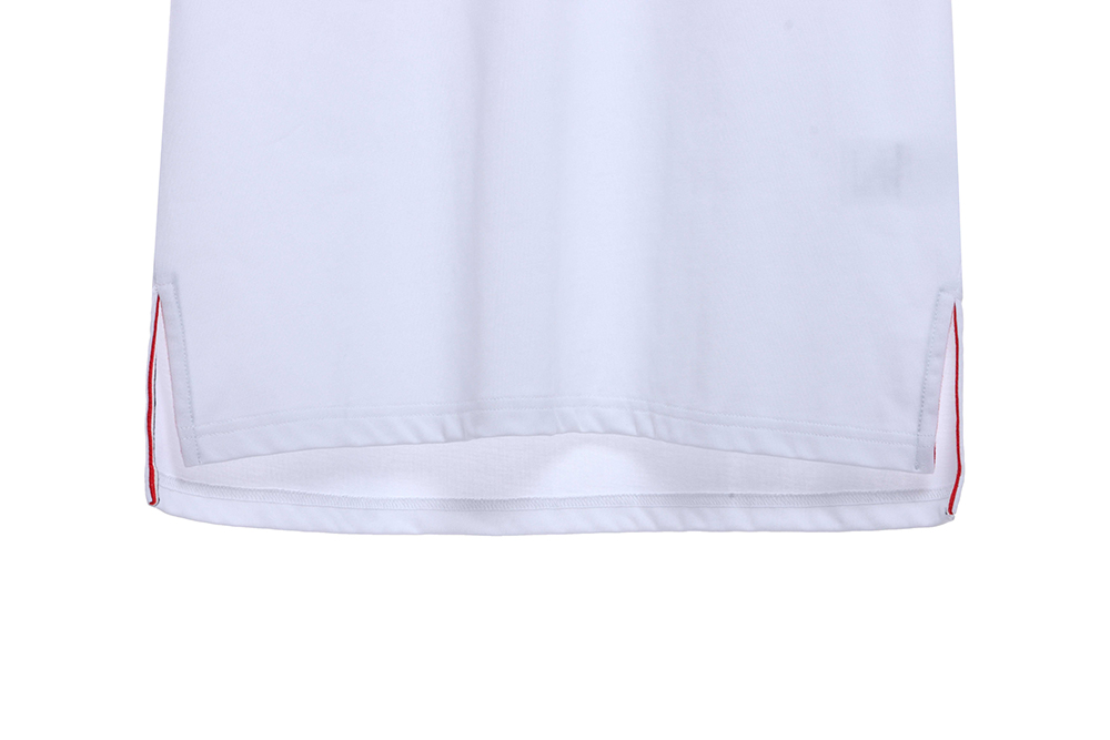 TB neckline striped jacquard short sleeves
