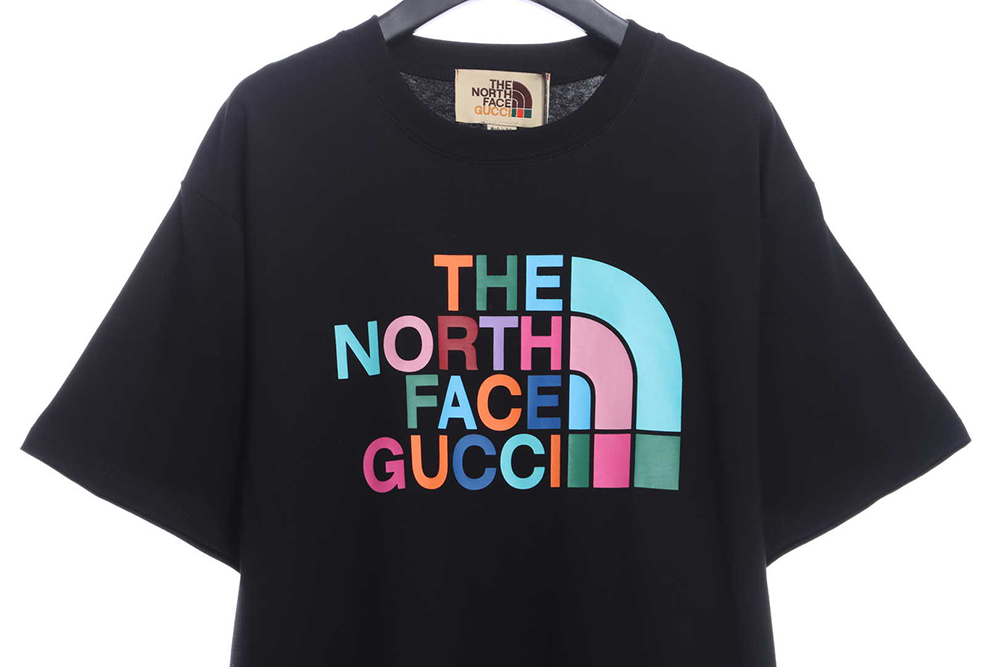 Gucci joint north face colorful print short sleeve TSK1