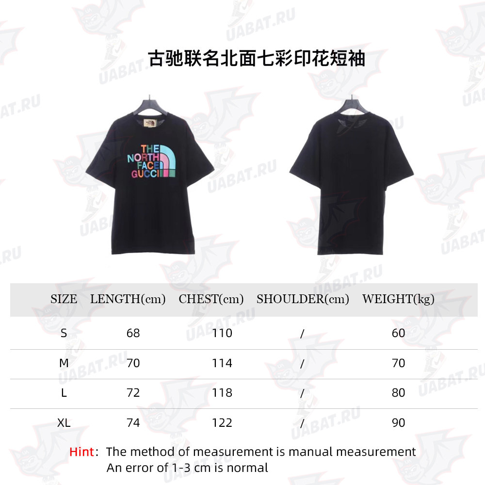 Gucci joint north face colorful print short sleeve TSK1
