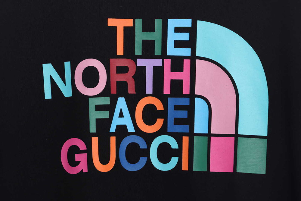 Gucci joint north face colorful print short sleeve TSK1