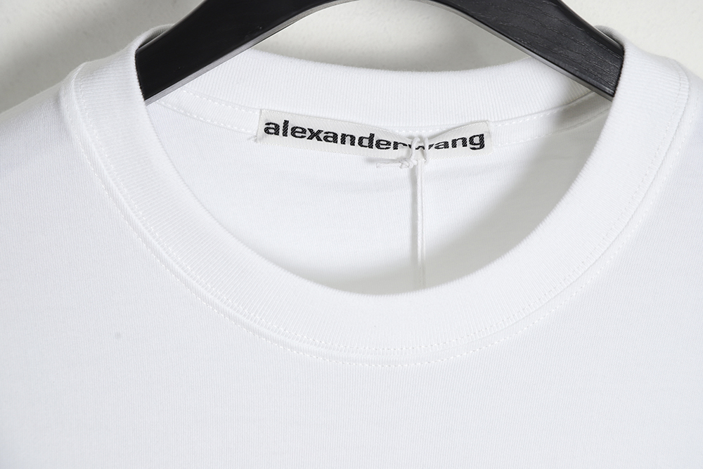 Alexander Wang 23SS rhinestone letters hot diamond short-sleeved T-shirt