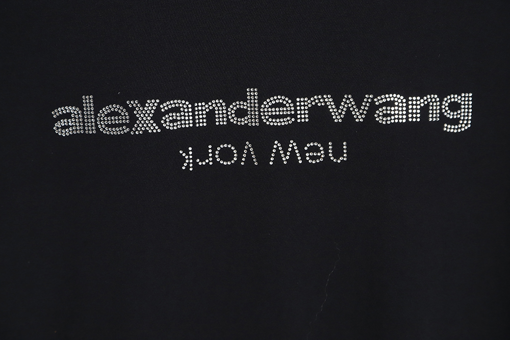 Alexander Wang 23SS rhinestone letters hot diamond short-sleeved T-shirt TSK1