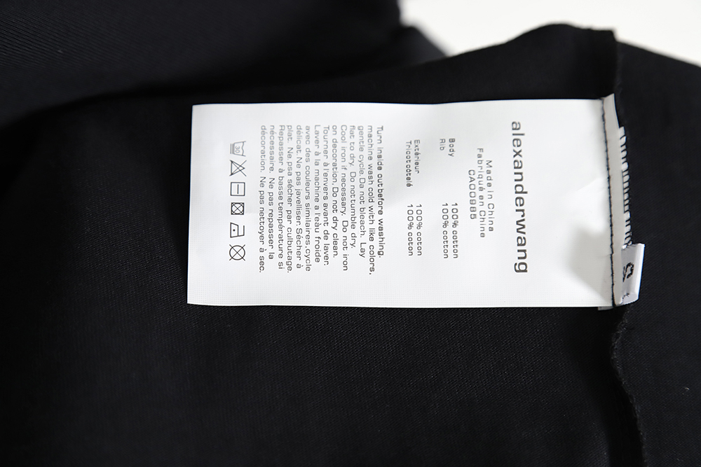 Alexander Wang 23SS rhinestone letters hot diamond short-sleeved T-shirt TSK1