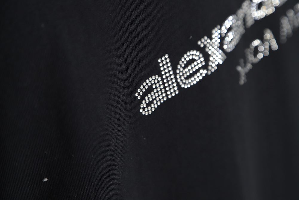 Alexander Wang 23SS rhinestone letters hot diamond short-sleeved T-shirt TSK1