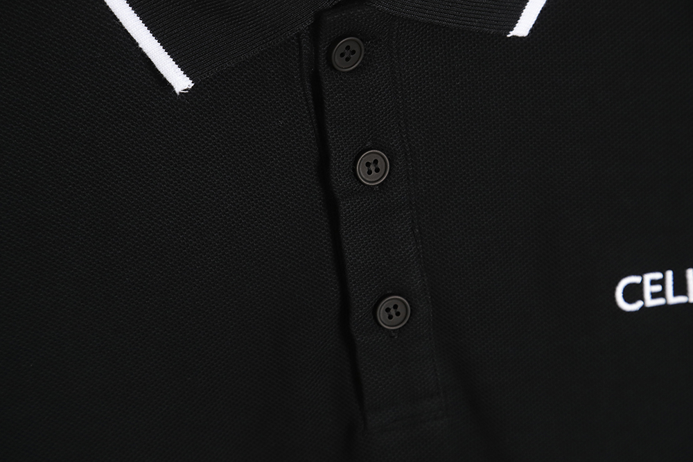 CELINE CE 23SS chest embroidery short-sleeved polo shirt TSK1