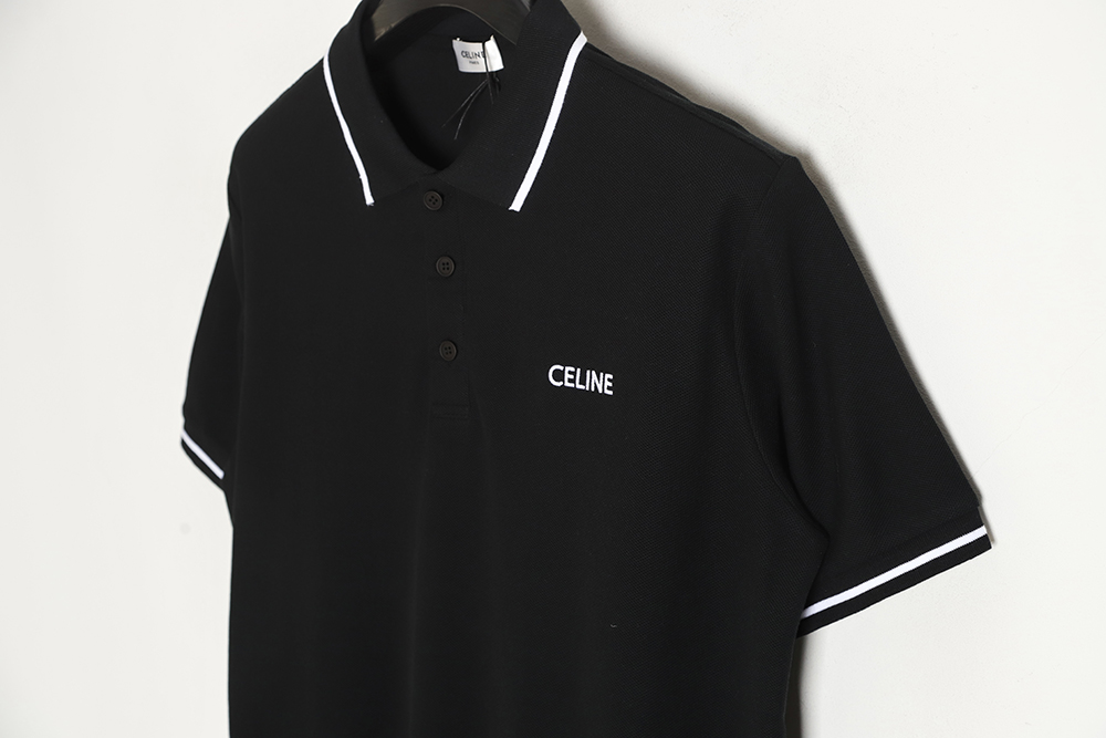 CELINE CE 23SS chest embroidery short-sleeved polo shirt TSK1