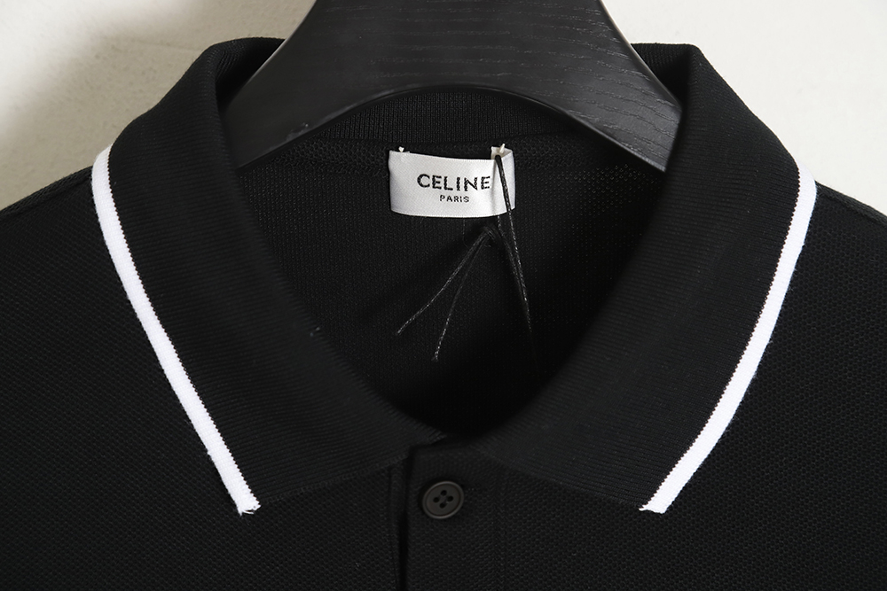 CELINE CE 23SS chest embroidery short-sleeved polo shirt TSK1