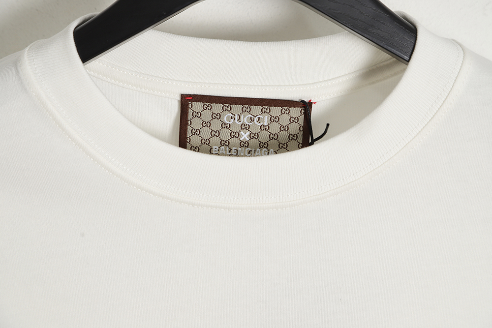 Balenciaga Balenciaga BLCG & GUCCI Gucci joint front and rear letter print short-sleeved T-shirt