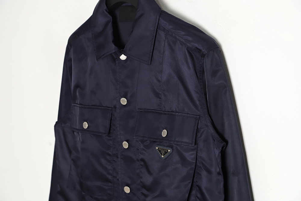 PRADA 23SS Re-Nylon Double Pocket Long Sleeve Shirt Jacket
