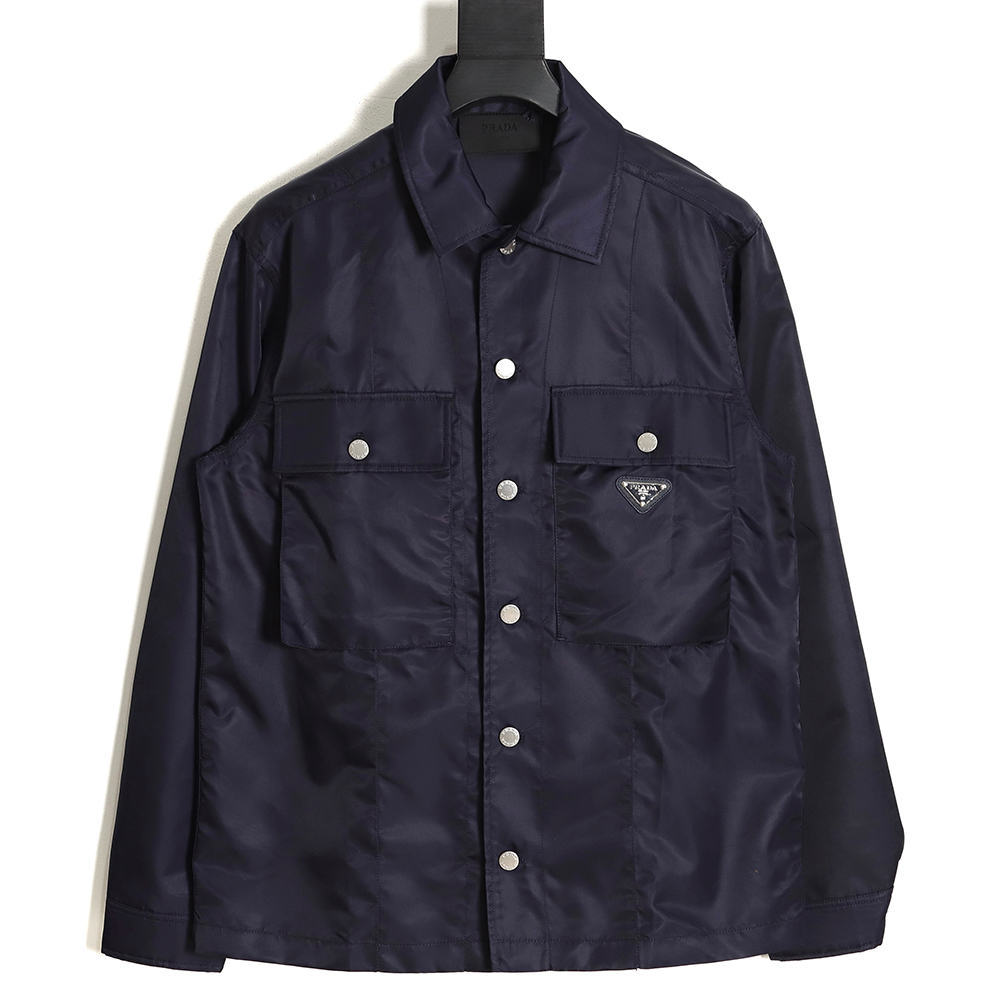PRADA 23SS Re-Nylon Double Pocket Long Sleeve Shirt Jacket