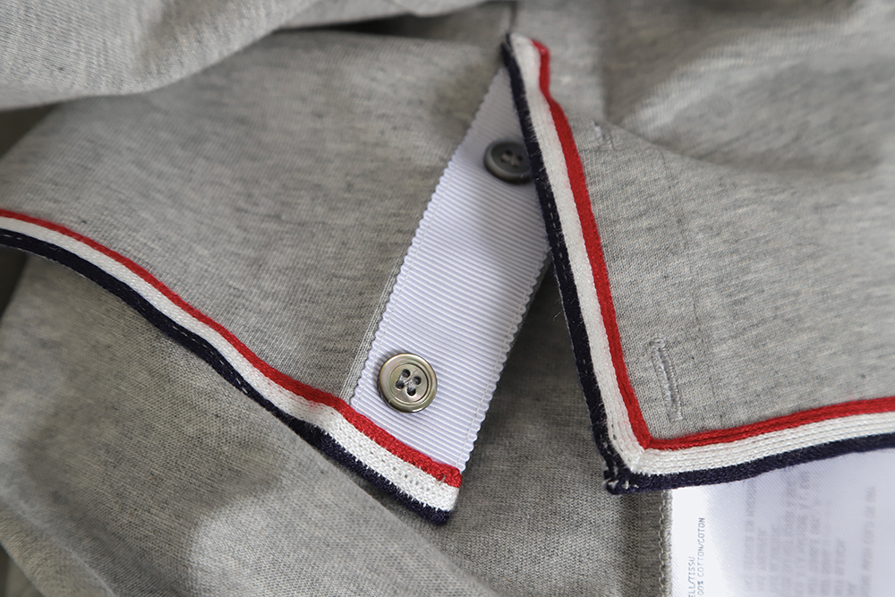 Thom Browne TB Red White Blue Webbing Overlock Short Sleeve TSK1