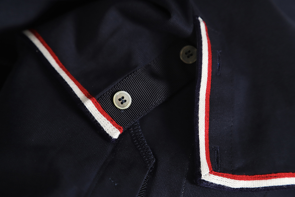 Thom Browne TB Red White Blue Webbing Overlock Short Sleeve TSK2