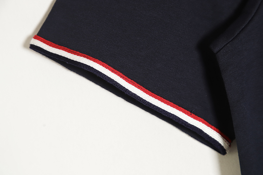 Thom Browne TB Red White Blue Webbing Overlock Short Sleeve TSK2