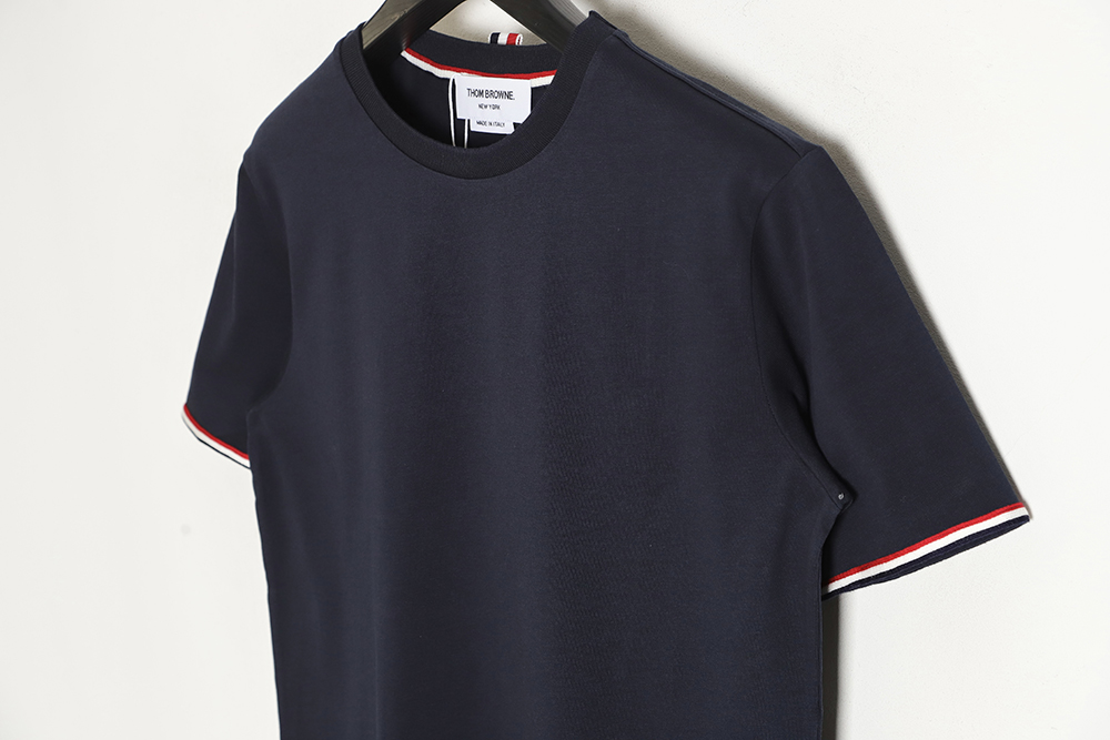 Thom Browne TB Red White Blue Webbing Overlock Short Sleeve TSK2