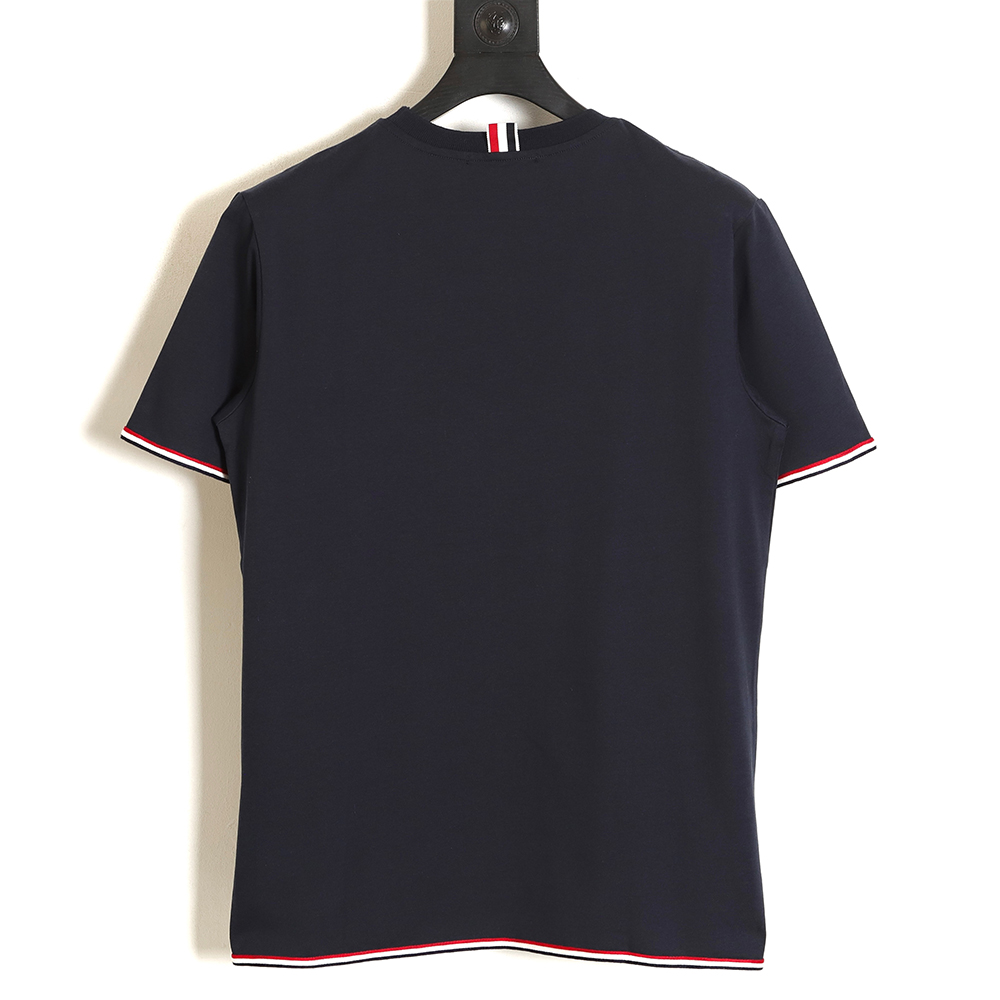 Thom Browne TB Red White Blue Webbing Overlock Short Sleeve TSK2
