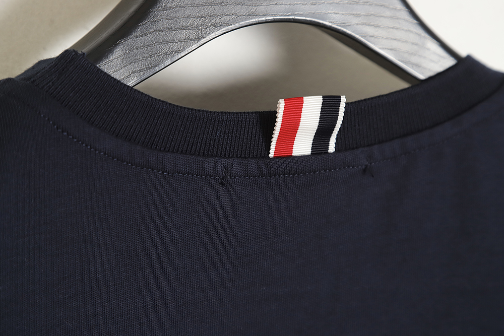 Thom Browne TB Red White Blue Webbing Overlock Short Sleeve TSK2