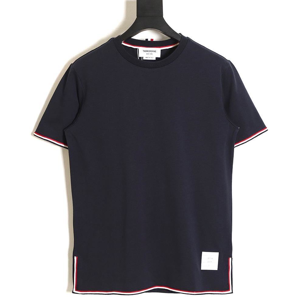 Thom Browne TB Red White Blue Webbing Overlock Short Sleeve TSK2