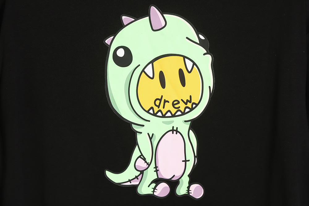 DREW HOUSE Smiley Cartoon Dinosaur Print Short Sleeve TSK1