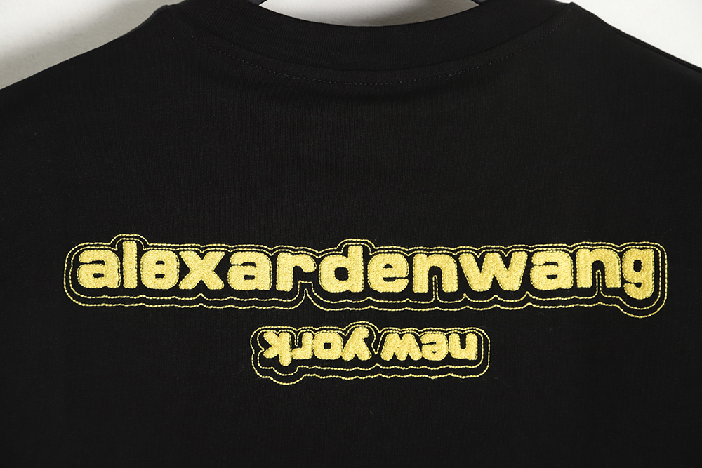 Alexander Wang 23ss embroidered letter logo short sleeve TSK1