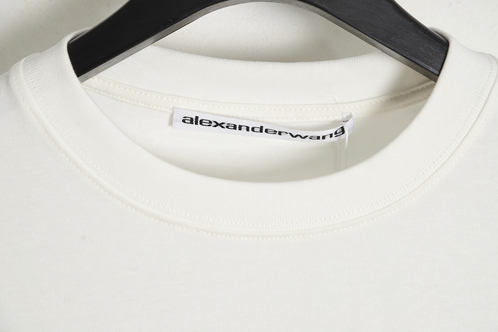 Alexander Wang 23ss embroidered letter logo short sleeves