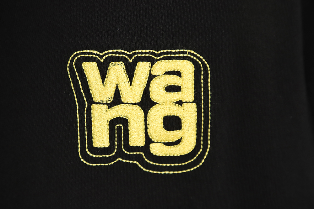 Alexander Wang 23ss embroidered letter logo short sleeve TSK1