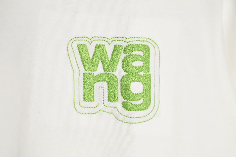 Alexander Wang 23ss embroidered letter logo short sleeves