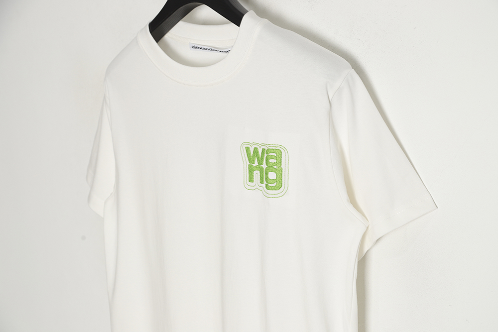 Alexander Wang 23ss embroidered letter logo short sleeves