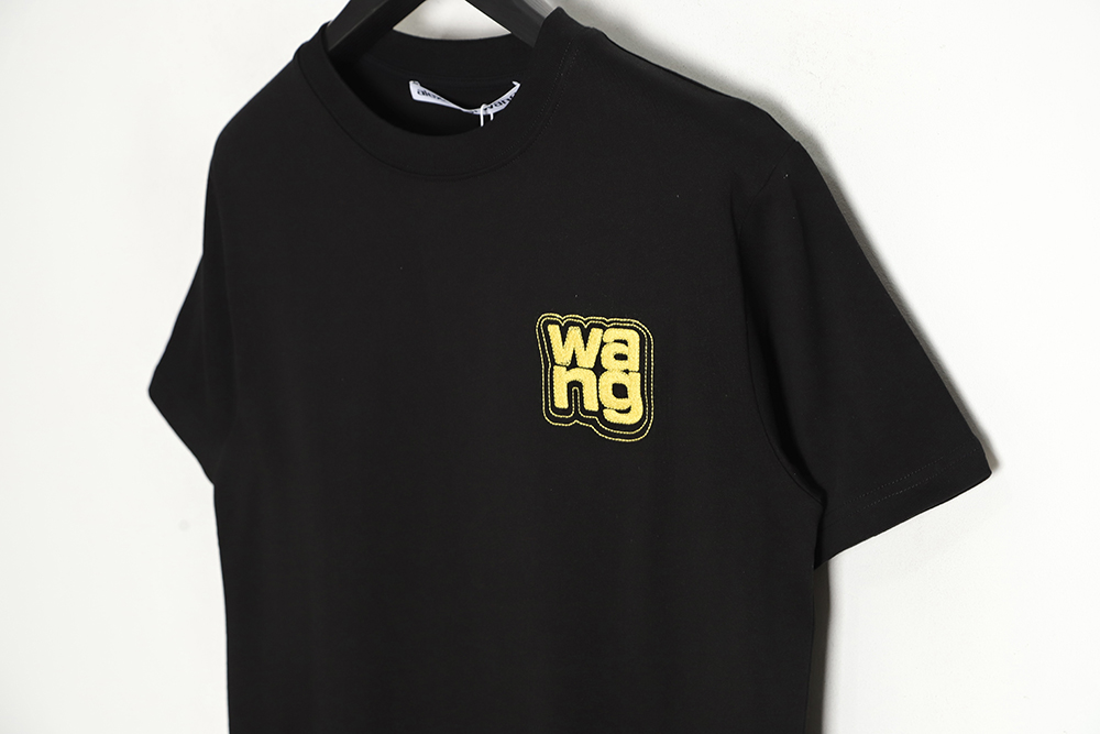 Alexander Wang 23ss embroidered letter logo short sleeve TSK1