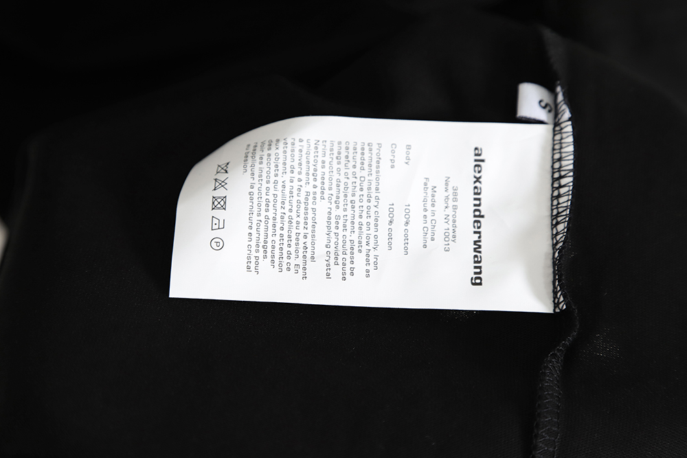 Alexander Wang 23ss embroidered letter logo short sleeve TSK1