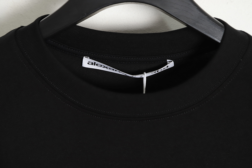 Alexander Wang 23ss embroidered letter logo short sleeve TSK1