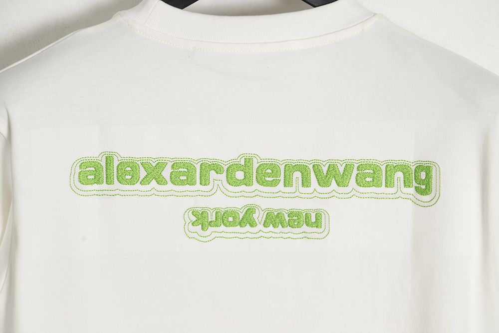Alexander Wang 23ss embroidered letter logo short sleeves