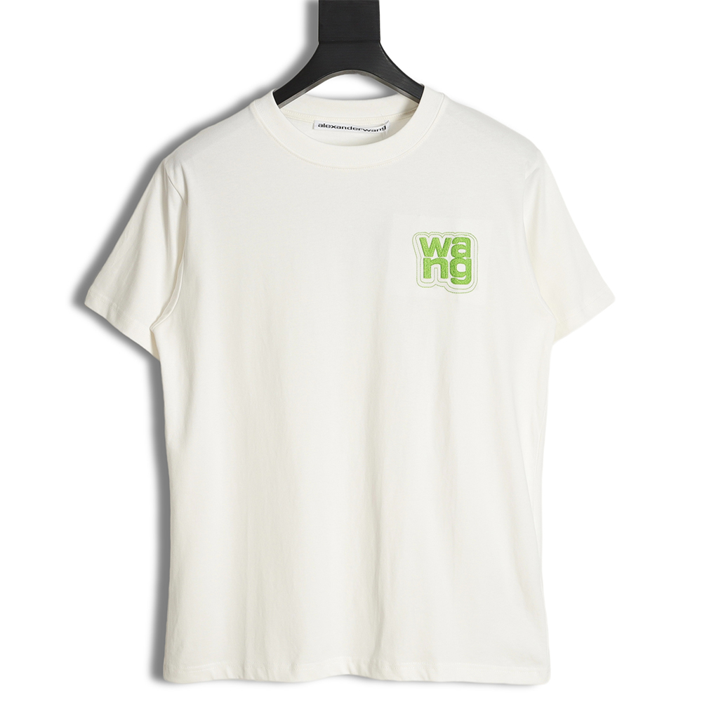 Alexander Wang 23ss embroidered letter logo short sleeves
