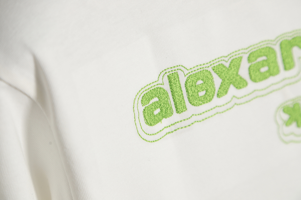 Alexander Wang 23ss embroidered letter logo short sleeves
