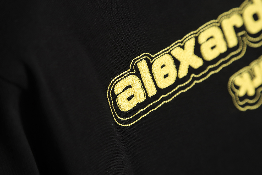 Alexander Wang 23ss embroidered letter logo short sleeve TSK1